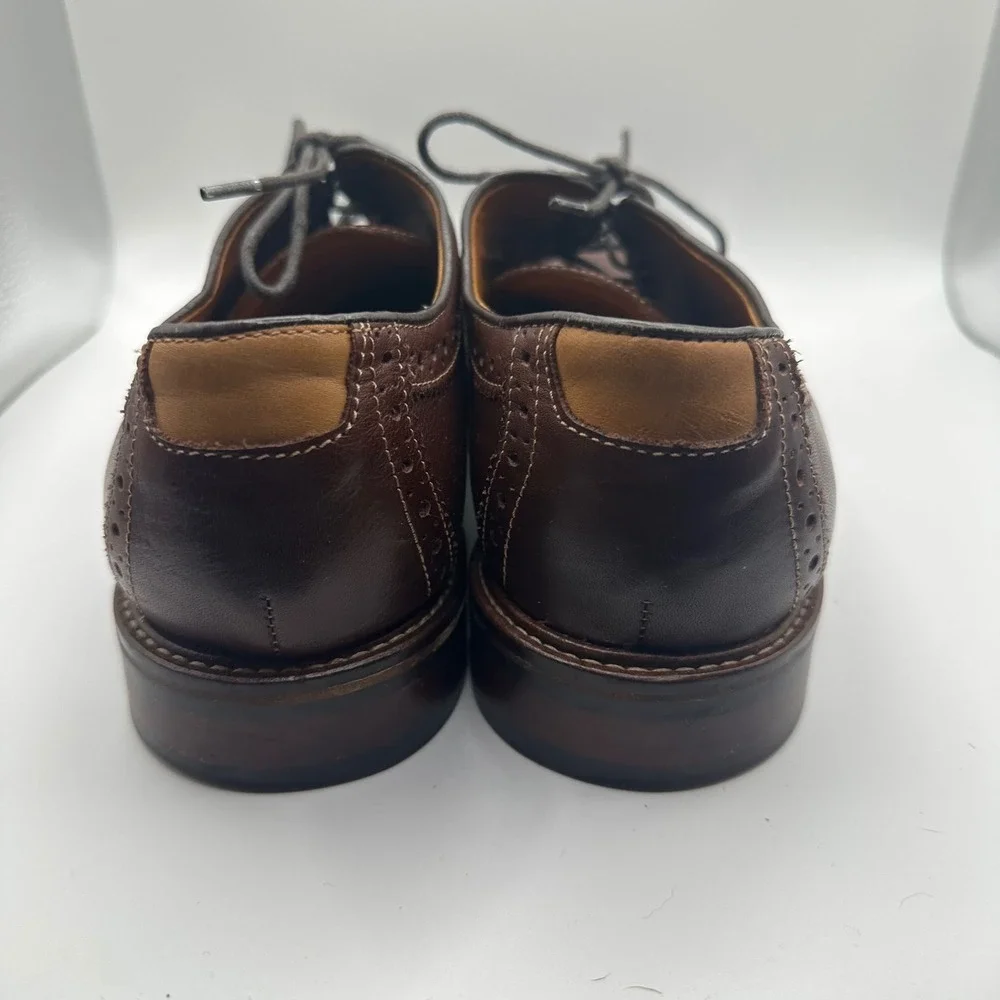 Johnston & Murphy red Brown Leather Wingtip Derby Dress Shoes Men's‎ 8.5 D